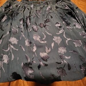 Whbm silk off shoulder dark blue blouse size XL